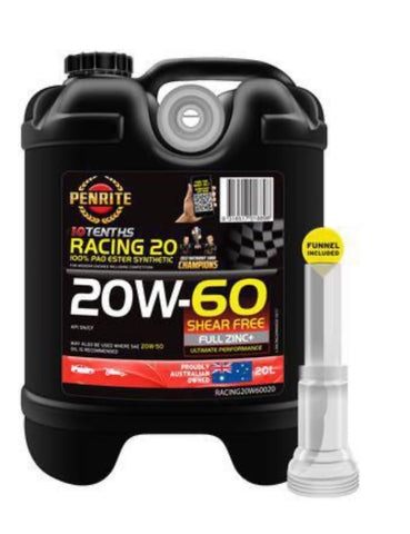 Penrite 10 Tenths Racing 20W-60 Engine Oil 20L - RACING20W60020  - Pick up only