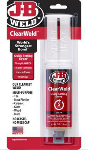 JB Weld ClearWeld Epoxy Adhesive Syringe Mixer 25ml - 50112