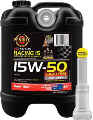 Penrite 10 Tenths Racing 15W-50 Engine Oil 20L - RACING15W50020  - Pick up only