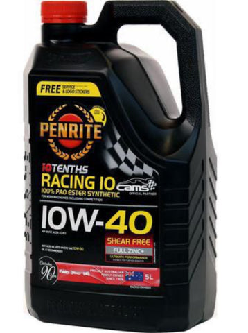 Penrite 10 Tenths Racing 10W-40 Engine Oil 5L - RACING10W40005