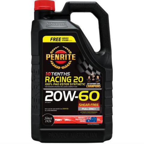 Penrite 10 Tenths Racing 20W-60 Engine Oil 5L - RACING20W60005
