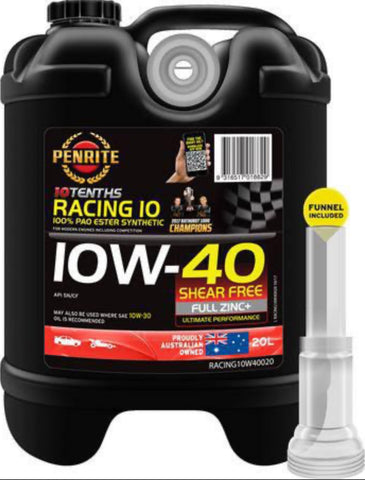 Penrite 10 Tenths Racing 10 10W-40 Engine Oil 20L - RACING10W40020  - Pick up only