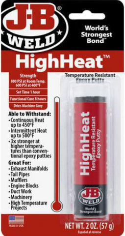 JB Weld HighHeat Epoxy Putty Stick 56.8g - 8297