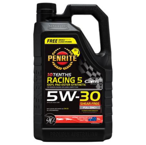Penrite 10 Tenths Racing 5W-30 Engine Oil 5L - RACING5W30005
